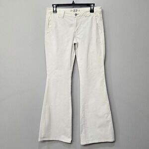 We The Free Womens 27‎ Corduroy Flare Pants Winter White Retro Y2K Boho Festival